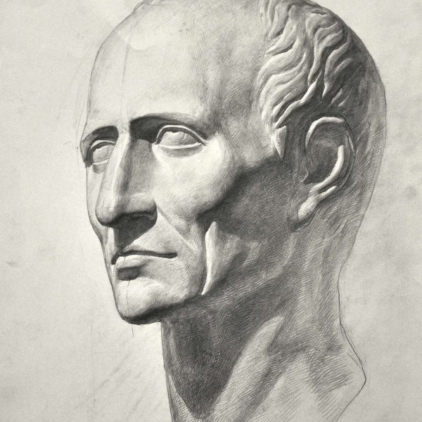 Гай Юлий Цезарь портрет карандашом