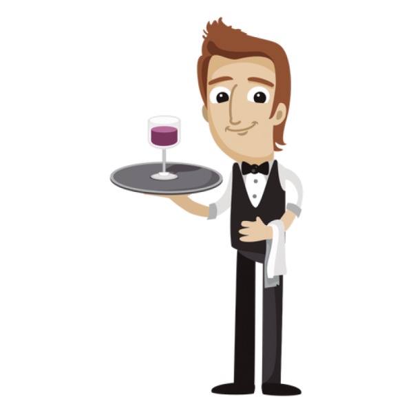 Официант мультяшный