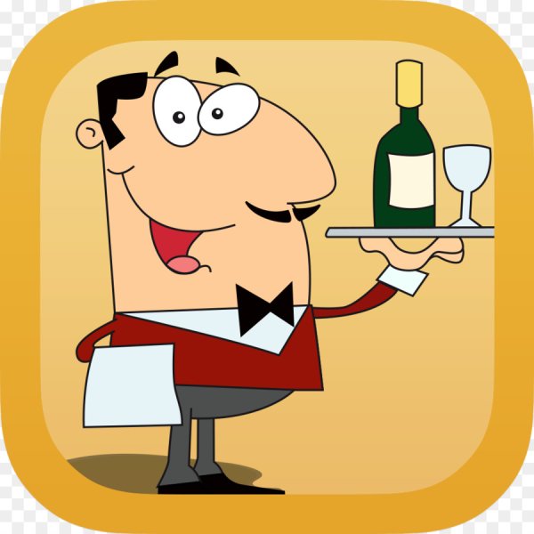 Официант иллюстрация