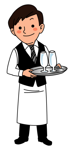 Официант нарисованный