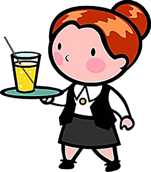 Официант иллюстрация