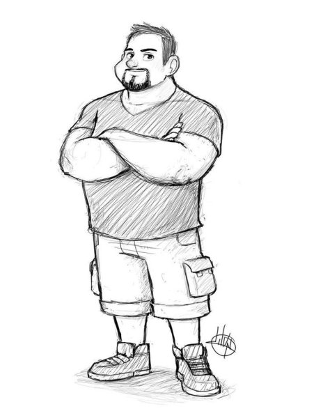 Нарисованный мужик