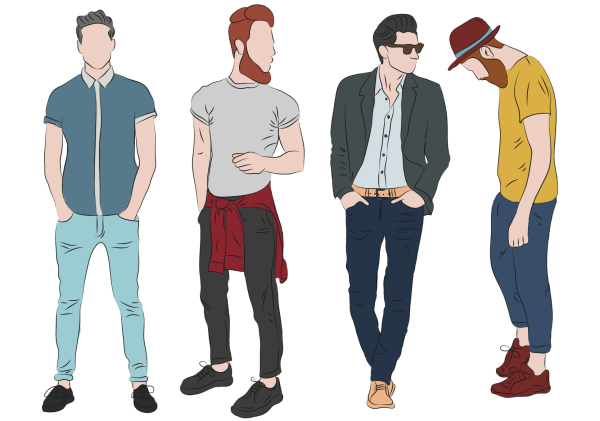 Лицо с бородой вектор