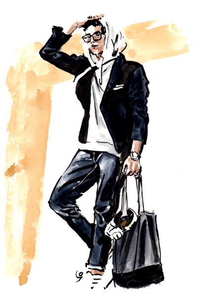 Стильный мультяшный мужчина