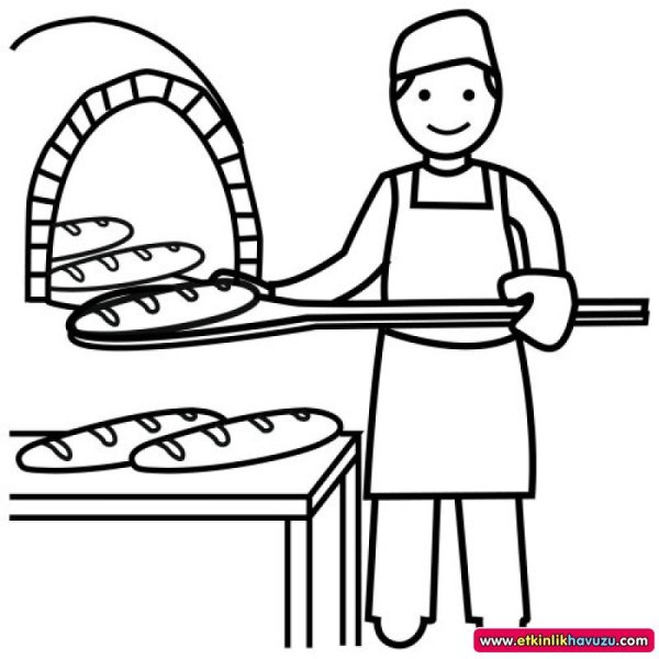 Пекарь раскраска для детей