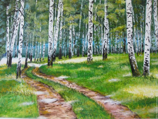 Березовая роща иллюстрация