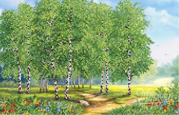 Вышивка бисером Березовая роща