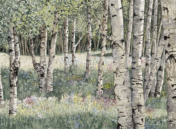 Художник Абакумов Березовая роща