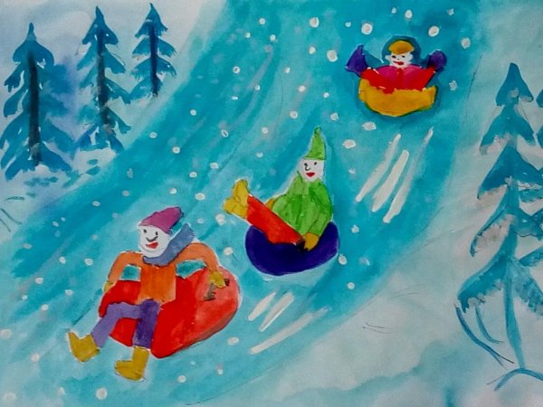 Конкурс рисунков зимние забавы