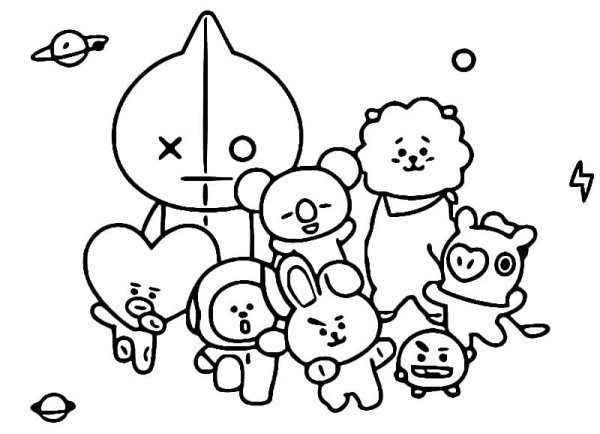 BTS bt21 раскраска