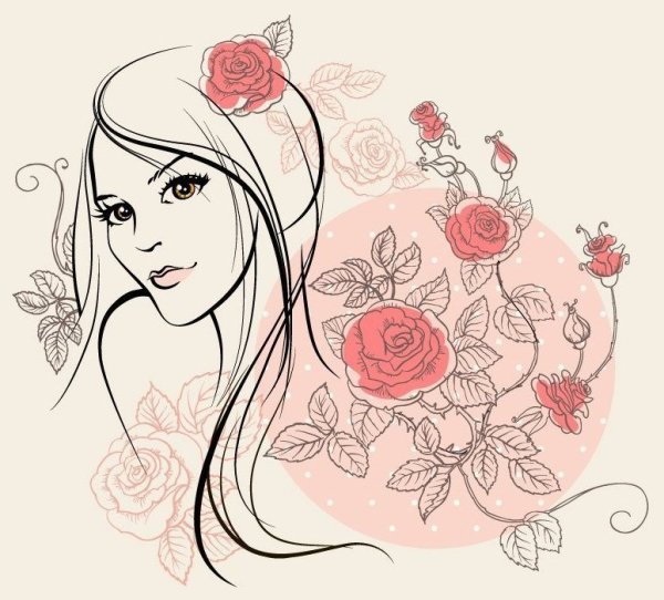Красивая женщина рисунок