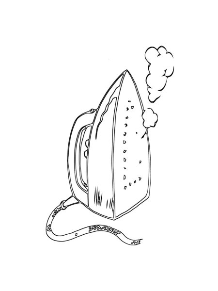 Утюг раскраска для детей