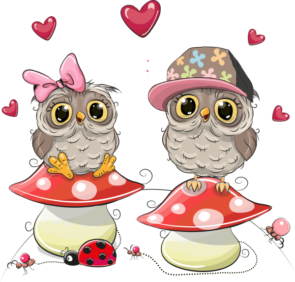 Совушки мультяшные