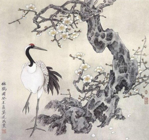 Китайская живопись гохуа Журавли