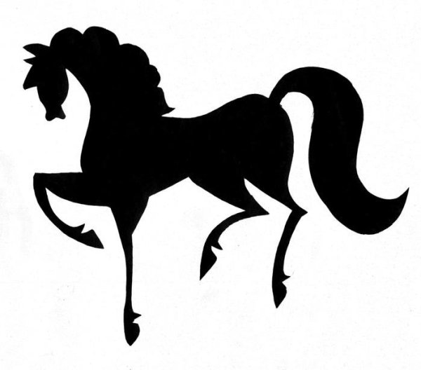 Трафарет лошади для рисования