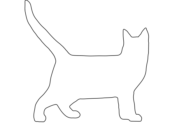 Контур кошки для рисования