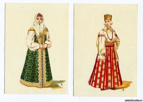 Костюм горожанки 17 века Русь