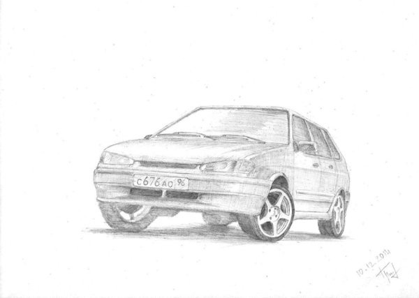 Нарисовать ВАЗ 2114