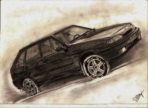 ВАЗ 2114 срисовать