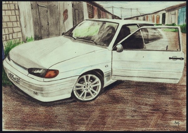 ВАЗ 2115 карандашом