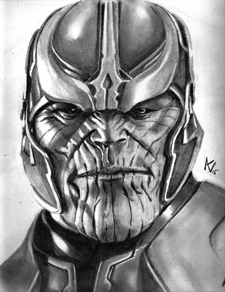 Марвел Танос карандашом