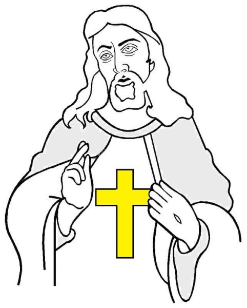 Иисус на облаках раскраска