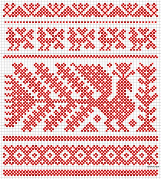 Народный национальный рушник орнамент