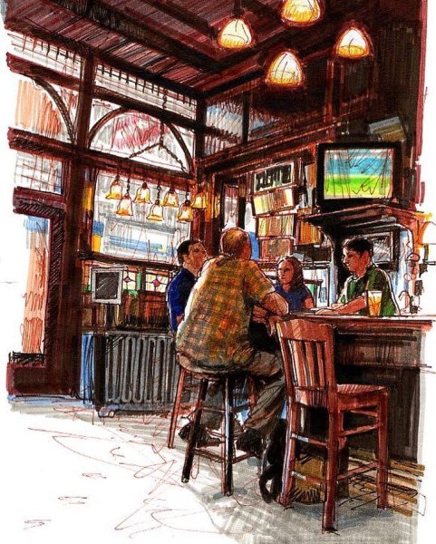 Нарисованный бар