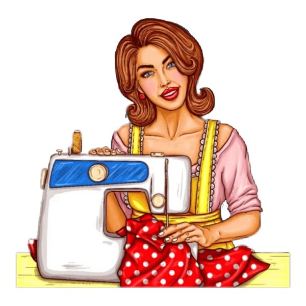 Швея на прозрачном фоне