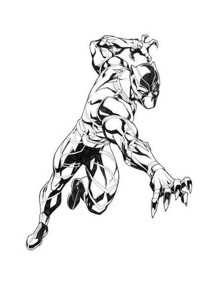 Раскраска черная пантера Марвел