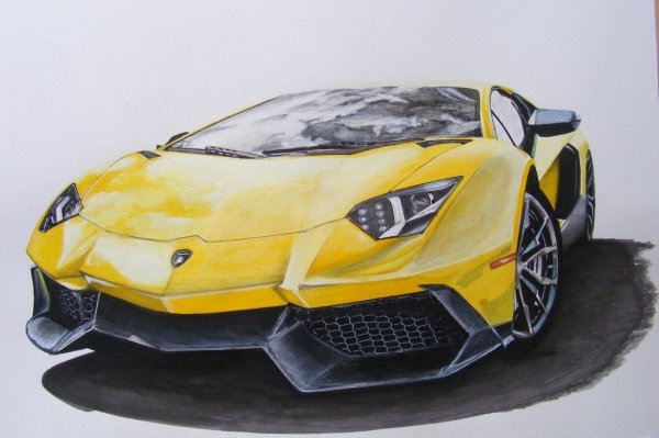 Ламборджини авентадор нарисовать