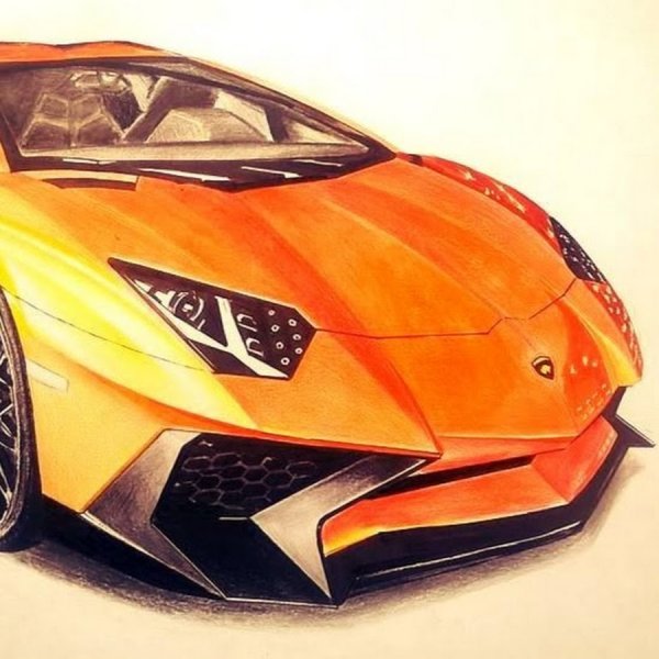 Ламборджини авентадор рисовать