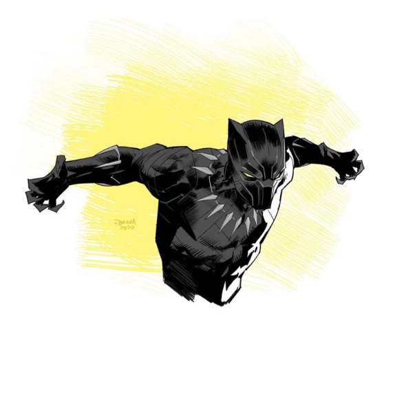 Пантера на белом фоне