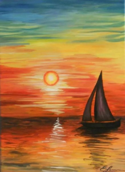 Закат рисунок