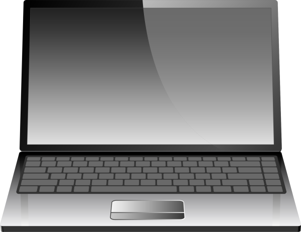 Ноутбук на белом фоне