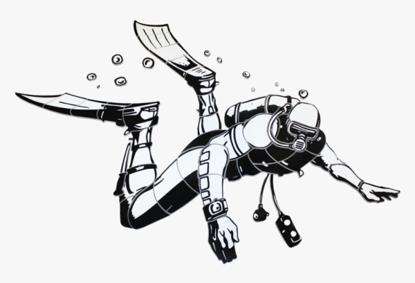 Рисуем аквалангиста