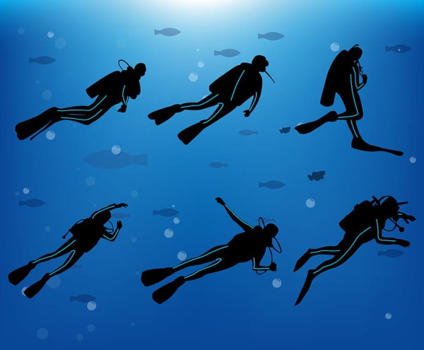 Аквалангист силуэт