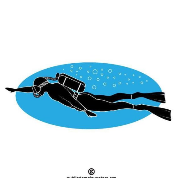 Аквалангист Векторная