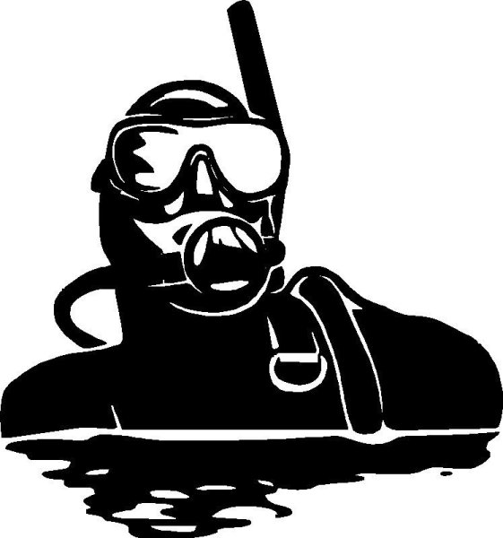 Аквалангист трафарет