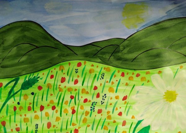 Степь рисунок