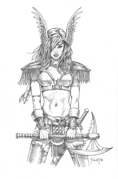 Ангел воин Валькирия Татуировка