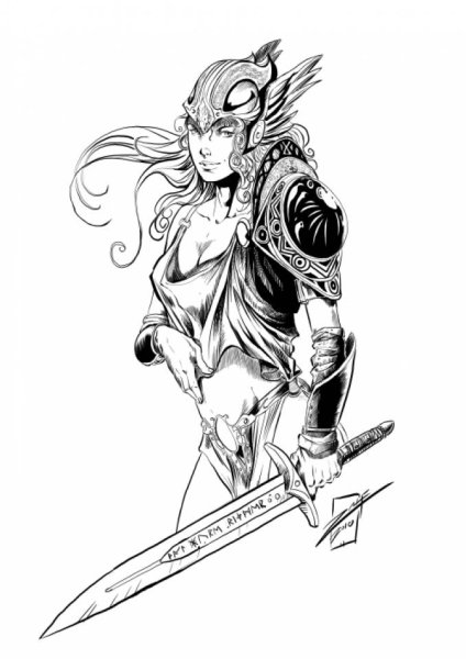 Валькирия тату эскиз
