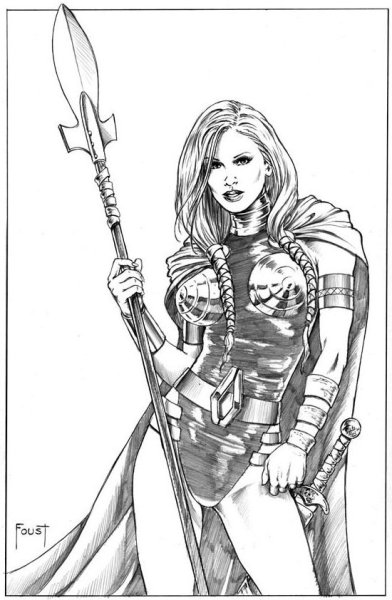Валькирия рисунок карандашом