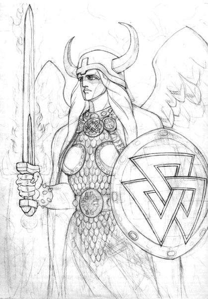 Тату викингов Валькирии