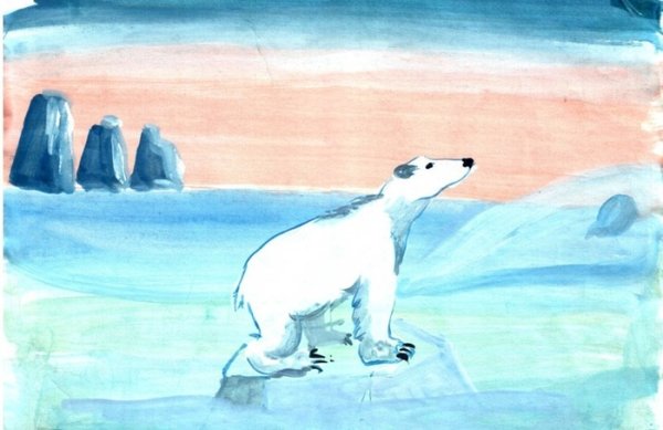 Семья белых медведей