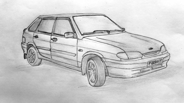 ВАЗ 2114 карандашом