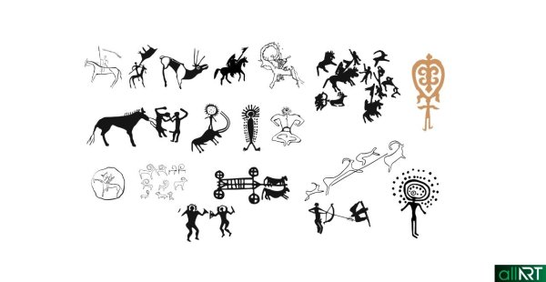 Петроглифы Казахстана вектор