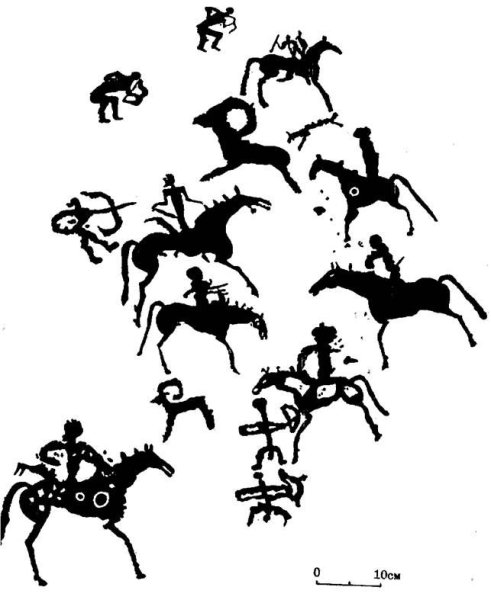 Петроглифы горный Алтай вектор