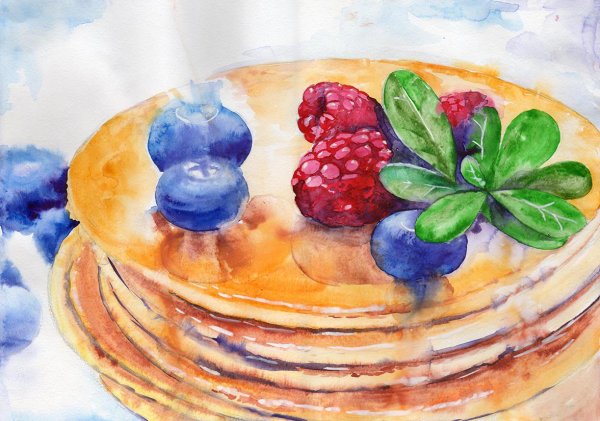 Блины рисунок для срисовки