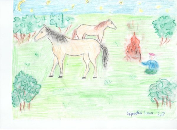 Рисунок из рассказа Бежин луг